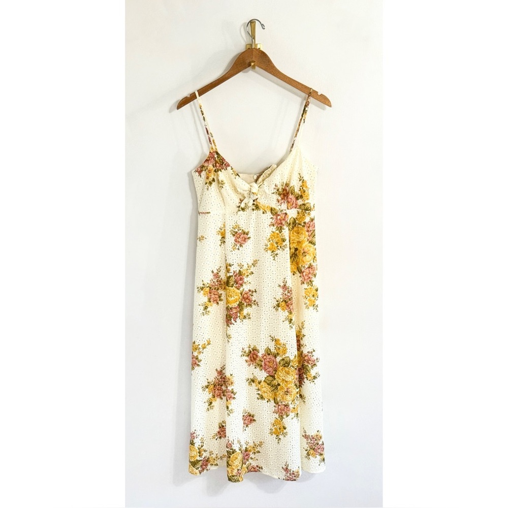 NWOT Sezane Midi Off-White Floral Chiaretta Cotton Dress - Picture 2 of 8